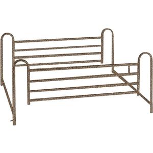 Drive Medical Deluxe Full Length Hospital Bed Side Rails, Brown Vein