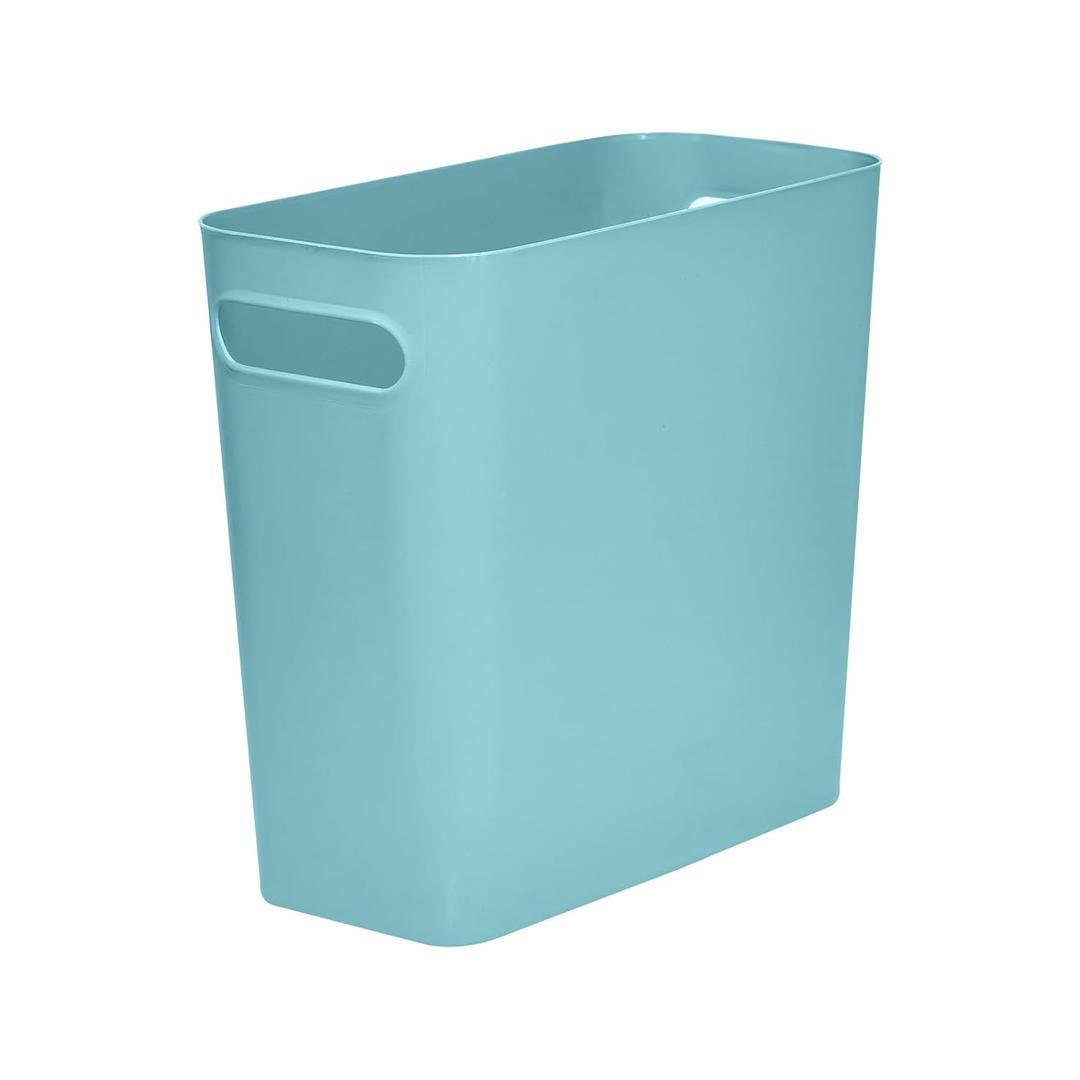 Versatile 1.8 Gallon Plastic Trash Can - The Compact Bin for Bathroom, Kitchen, or Home Office - Green
