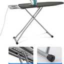 BKTD Ironing Board, Heat Resistant Cover Iron Board with Steam Rest, Non-Slip Foldable Ironing Stand. Heavy Sturdy Metal Frame Legs Iron Stand(13 * 34 * 53 Inches) (Silver Black)