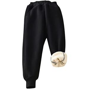 Gihuo Unisex Boys Girls Winter Warm Sherpa Lined Sweatpants Jogger, S