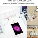 White Cable Management Organizer Kit, 2 Wire Sleeve Protector, 41 Self Adhesive Cable Clips Holder, 10pcs+2 Roll Reusable Cable Ties and 100 Cable Zip Ties for TV Computer Cord Tidy Under Desk