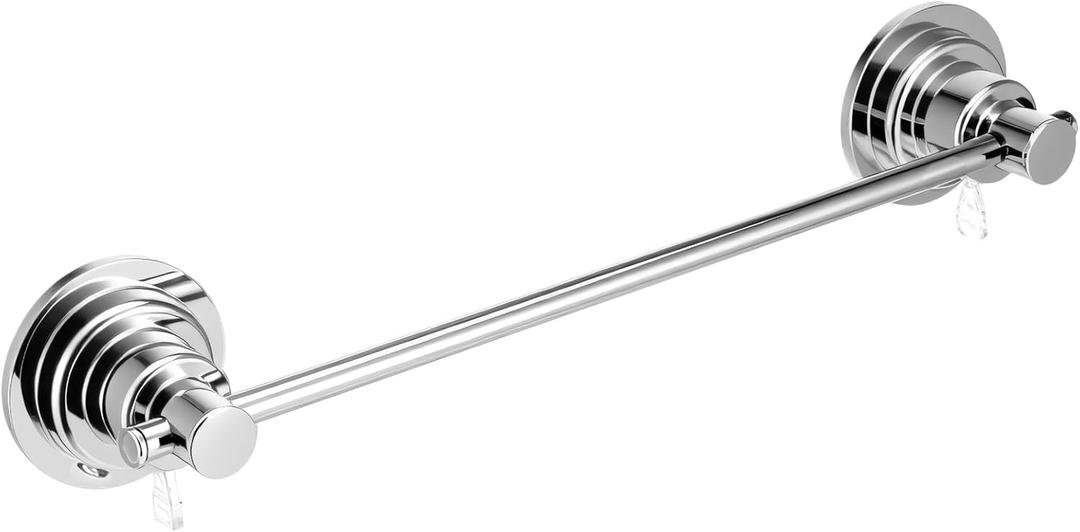 Extendable 17-28 inch Suction Cup Towel Bar,Bath Shower Towel Holder Shower Door Adhesive Towel Bar Suction Towel Rack (Suction Cup, Chrome)