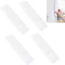 Self-Adhesive Desktop Socket Fixer, Punch Free Socket Holder, Cable Management & Surge Protector, Desktop Mountable Plug-in Socket Fixer Bracket Stand (4Pcs), Small, White