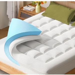 Dual Layer Memory Foam Mattress Topper - AprLeaf 3 Inch Pillow Top Mattress Topper, 2 Inch Cooling Gel Memory Foam and 1 Inch Pillow-Top Cover for Medium Support Relief Back Pain (King, White)