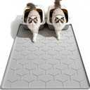 Garoopion Cat Litter Box Mat, Large 40" X 28" Litter Trapping Mat for Cats, Waterproof Silicone Pad for Floor, Gray (Grey)