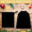 Sweetude 100 Pieces Valentine's Day Velvet Drawstring Bags Jewelry Pouches Bulk 2.76 x 3.54 Inches Wedding Mini Gift Bags for Party Favors(Black)