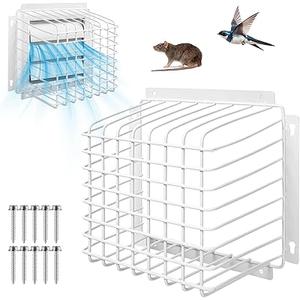 MILIJIA Universal Outside Bird Guard  Stainless Steel Construction Vent Cover, Fits 3 inch to 4 inch Vent Hoods, Prevents Birds, Rodents and Debris from Entering Dryer or Bathroom Exhaust Fan, White