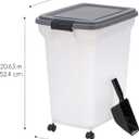 IRIS USA Dog Food Storage Container 40 lbs, Attachable Wheels, & Included Scoop, for Dog Cat Birds and other Pets, Food Storage Bin, Keep Fresh, Easy Mobility, BPA Free - Made in the USA, Dark Gray