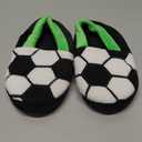 Little Kids Warm Slippers with Soft Memory Foam Slip-on Indoor Football Slippers, Size 10-11