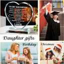 Qianwei Daughter Birthday Gift Crystal Gift for Daughter Heart Mother Daughter Gift Keepsake Graduation Birthday, Wedding, Engagement, Valentine's Day, and Christmas Gifts for Daughter