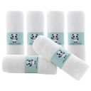 HIPHOP PANDA Baby Washcloths, Rayon Made from Bamboo - 2 Layer Ultra Soft Absorbent Newborn Bath Face Towel - Reusable Baby Wipes for Delicate Skin - White, 6 Pack