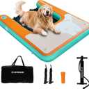 HEYBOARD Inflatable Dog Pool Ramp for Large Dogs Safe Dog Dock Boat Ramp Floating Pontoon Ladder Steps for Dogs Up to 230 lbs with Non-Slip EVA for Pool & Lake