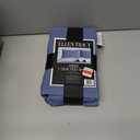 ELLEN TRACY~ set of King Quilted Pillow Shams 20 x 36" ea. striped NEW w/Tag,Blue