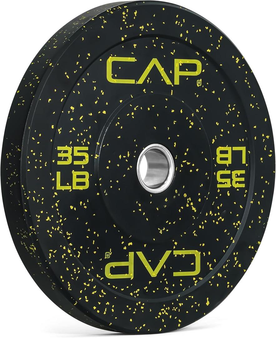 CAP 35lb Economy Color Fleck Olympic Bumper Plate, Single, Economy - Speckled, 35lbs