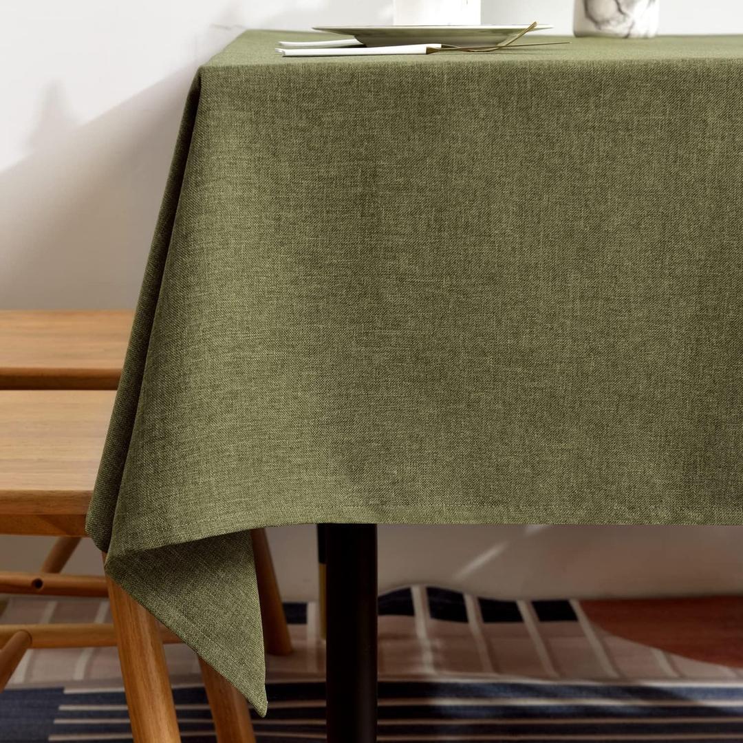 BALCONY & FALCON Square Table Cloth  Waterproof, Wrinkle-Resistant & Dust-Proof Farmhouse Tablecloth for Dining, Kitchen, Party Decorations, Outdoor Patio, Baby Shower, Christmas (Olive, 55" x 55")