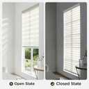 Joydeco Linen Zebra Blinds for Windows, Cordless Privacy Light Filtering Dual Layer Window Shades, Free-Stop Roller Blinds for Home, 47 W x 72 H