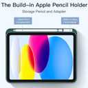 Akkerds Compatible with iPad (A16) 11th Generation Case 11 Inch 2025, for iPad 10th Generation Case 10.9 Inch 2022 with Pencil Holder, Slim Trifold Stand Protective Cover with Soft TPU Back,Pine Green