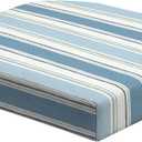 Arden Foam Outdoor Round Back Seat Cushion Kit, 20 x 19, Made with ProFoam, Rain-Proof, Fade Resistant, French Blue Linen Stripe