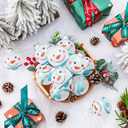 Wettarn 24 Pcs Snowman Face Christmas Ball Ornaments for Tree 3.15 Inch Clear Christmas Plastic Fillable Ornaments Balls Snow Sparkle Xmas Tree Decoration Hanging Ball for New Year Wedding Party Decor