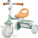 besrey Toddler Tricycle with Bell, Kids Tricycle Age 18 Months to 5 Years, Kids Trike, Toddler Bike for 2-5 Year Olds, Baby Trike, Gifts & Toys for Boys & Girls, Green