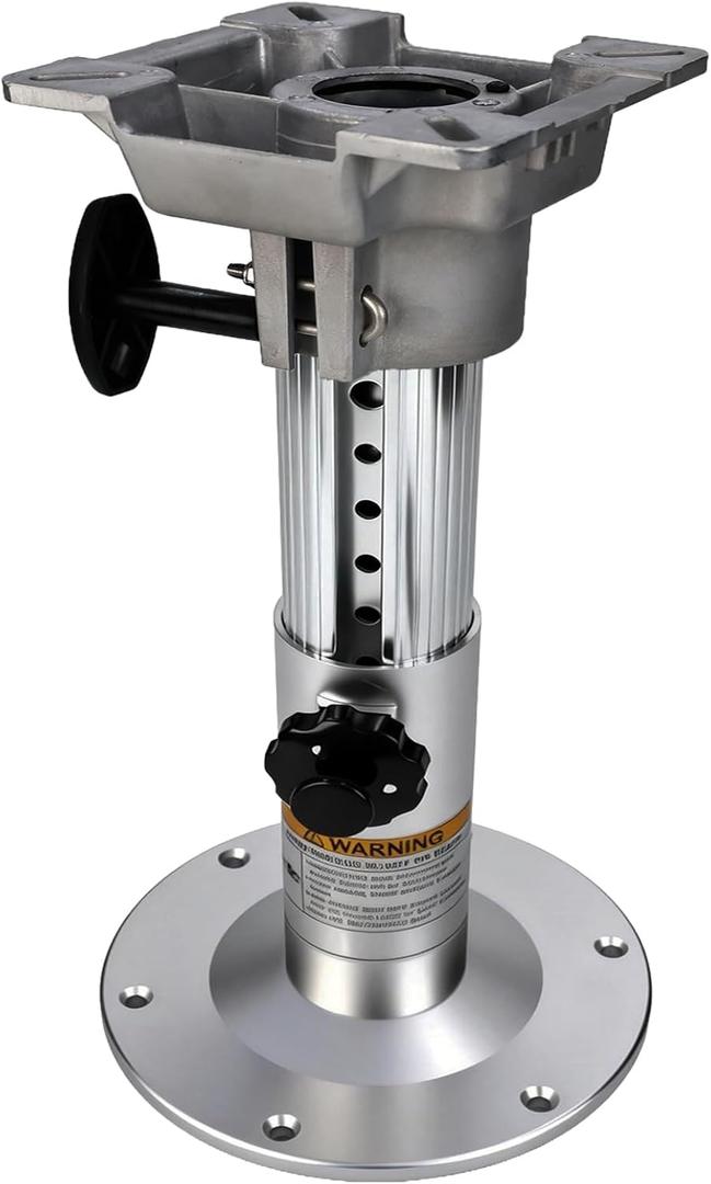 Boat Seat Pedestal, 13-19 Inch Adjustable Height Locking Swivel Boat Seat Pedestals and Bases, 9" Base, 2-7/ 8”Post, Anti-Wobble Aluminum Marine Seat Mount for Pontoon Bass Jon Fishing Boat Chair, Base Only