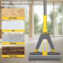 Sponge Mop,Masthome Roller Sponge Mop,Easy Self Squeeze Mop and Stainless Steel Handle,PVA Mops with 3 Absorbent Mop Refills for Home Use Tile Floor Bathroom Cleaning