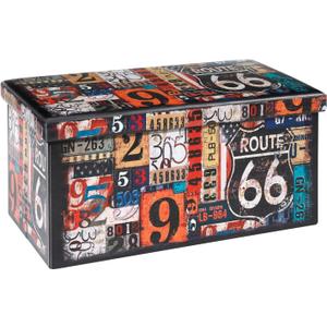 B FSOBEIIALEO Folding Storage Ottoman Bench with Faux Leather Footrest Seat, Coffee Table 30"x15"x15"