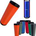 Double Tactical Reload Can Holder, Beerzooka Fits 2 Standard 12oz Cans, Made in USA, 3D-Printed Dual Drink Bottom Load Beverage Holder, Black Rim Design for Camping and Tailgating (Orange)