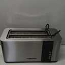 Mueller UltraToast Full Stainless Steel Toaster 4 Slice, Long Extra-Wide Slots for Bagels and Waffles, 6 Browning Levels, LED Display, Cancel/Defrost/Reheat Functions & Removable Tray, Kitchen Gadgets