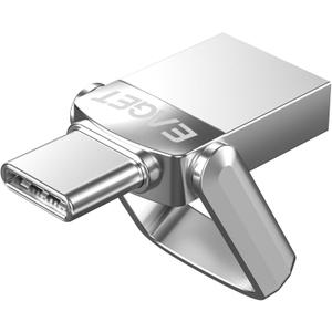 EAGET 128GB Flash Drive, Dual USB 3.2 Gen 1 USB-A & USB-C, 150MB/s Swivel Metal Thumb Drive, Memory Stick for iPhone 15/16, Android, Tablet, Laptop, Mac