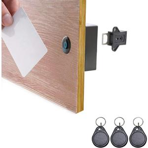 ETEKJOY RFID Electronic Cabinet Lock Hidden DIY for Wooden Cabinet Locker Drawer Cupboard (Black)
