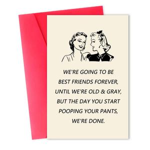 Funny Birthday Card Gift for Best Friend, Humor Friendship Card for Women Her, Sweet Birthday Friendship Gifts Cards for Bestie Sister Bestfriend, Pack Of 10