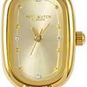 CARLIEN Women Vintage Petite Bracelet Gold Dainty Watch Small Oval Analog Quartz Watch Luxury Waterproof Ladies Diamonds Wristwatch