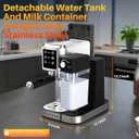 Espresso Machine 20 Bar Touchscreen Espresso Maker with Automatic Milk Frother for Cappuccino Latte,Stainless Steel Coffee Machine with Independent Frothing and Dual Heating System,Easy to Clean