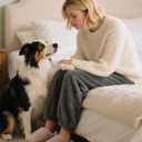 SHIBEVER Fuzzy Slippers Women Indoor: Memory Foam Warm House Shoes - Slip On Closed Toe Comfy Bedroom Slippers Women (6.5-7, 74-apricot)