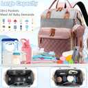 SHITIESHOU Diaper Bag Backpack Baby Bag, Baby Girl Boy Diaper Bag for Dad Mom with Pad, 16 Pockets, Pacifier Case, Large Diaper Bags Unisex for Travel(Pink Grey)