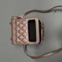 YQODSZ for Motorola Moto Razr 2023 Wallet Case with Crossbody Strap, Women Girls PU Leather Flip Cover RFID Blocking Card Holder Zipper Close Flip Protective Case for Motorola Razr 2023 Rosegold
