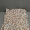 JOOJA Wearable Blanket Super Soft Feather Yarn Blanket Shawl with Pockets Fuzzy Throw Blanket TV Blanket for Adults Teens (Cheetah Beige)