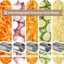 Stainless Steel Slicer Shredder Attachment for KitchenAid Stand Mixer, Cheese Grater Attachment for KitchenAid with 5 Blades, Dishwasher Safe