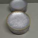 Rubtlamp 100 Pcs Clear Gold Plastic Plates, Hammered Party Plates, Clear Disposable Dessert Plates,Clear Gold Plates 7 Inch, Heavy duty Gold Plastic Dessert Plates Disposable For All Occasions