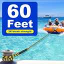 SELEWARE Heavy-Duty 60FT Boat Tow Rope for Tubing, Floating Tube Tow Rope, Durable Watersports Ski Rope for Wakeboarding, Water Skiing & Kneeboarding