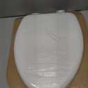 Mayfair Padded Toilet Seat, Cushioned Soft Vinyl over Wood Core Seat, Secure Hinges, Easy Clean, Made in USA, Elongated, White
