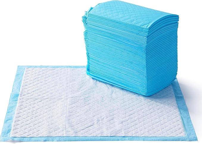 Basics Heavy Duty Dog and Puppy Pee Pads, LeakProof 5Layer Ultra Absorbent, QuickDry Surface for Potty Training and Housebreaking, Regular Size, 24x23", Blue & White, 80 Count