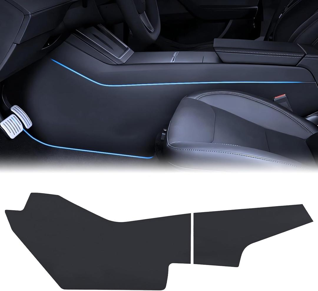 for Tesla 4PCS Center Console Anti-Kick Mats Model Y Juniper 2025 2026 TPE Waterproof & Dust Scratch Resistant Protector Cover for Tesla Refresh Interior Accessories (Split)