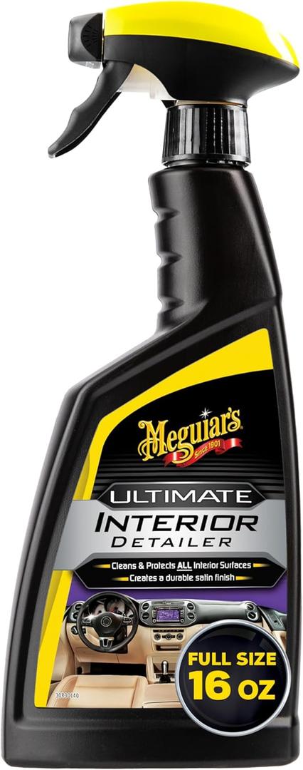 Meguiar's G16216 Ultimate Interior Detailer, Protects Interior Surfaces from Dirt and Grime, Leaves Your Surfaces Protected from UV Rays and Giving It a Lasting Finish, 15.2 Oz Spray Bottle