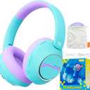 Steellumen Nova1Pro Active Noise Cancelling Headphones for Kids, 3-Level Safe Volume 75/85/94dB, ANC Safe Wireless Listen, Fast Charging, Bluetooth 5.4 with Mic, boy Girl for School, Travel & Airplane (Green)