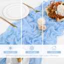 YMHPRIDE 8 Pack Light Blue Table Runner 20x120in Cheesecloth Table Runner