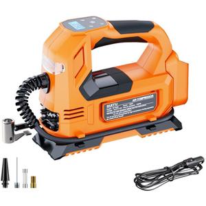 LRVTREC Portable Air Compressor Pump Car Air Pump Intelligent Digital Display Electric Tire Inflator,for Car, Motorcycle, Ball,Red