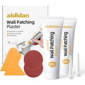 2pcs Drywall Repair Kit Hole Repair Patch Kits Wall Spackle Repair Paste Wall Mending Agent Quick Fix Solution for Home Wall, White Repair Putty Plaster Dent & Wood Scratch Repair