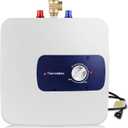 ThermoMate Mini Tank Water Heater Electric, 4 Gallons Small Under Sink Water Heater for Point of Use Instant Hot Water 110V 120V, Wall or Floor Mounted, UL Listed ES400, White